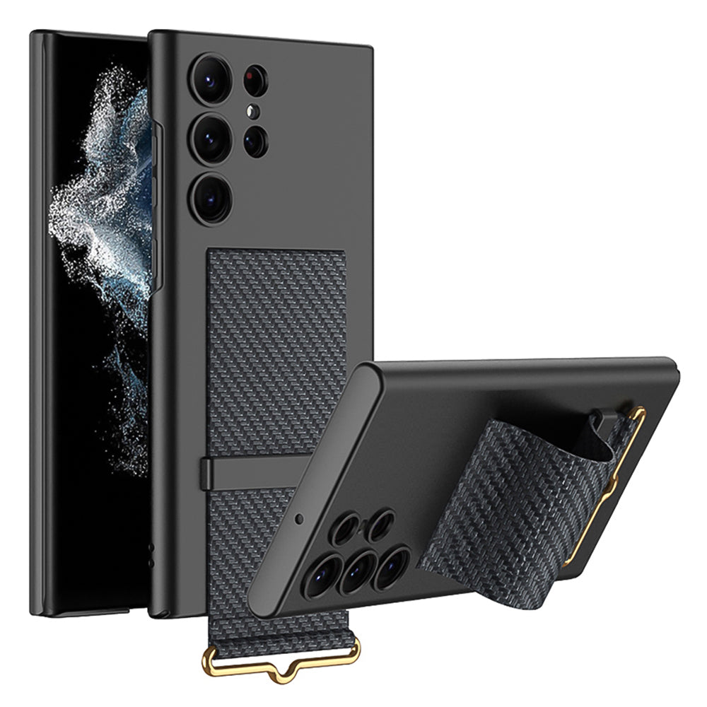 GKK For Samsung Galaxy S22 Ultra 5G PU Leather Coated Hard PC Phone Case Hidden Kickstand Protective Cover GKK For Samsung Galaxy S22 Ultra 5G PU Leather Coated Hard PC Phone Case Hidden Kickstand Protective Cover